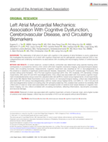 Left Atrial Myocardial Mechanics: Association With Cognitive Dysfunction, Cerebrovascular Disease, and Circulating Biomarkers
