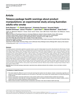 Tobacco package health warnings about product manipulations: an experimental study among Australian adults who smoke