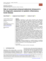 Role of noncontrast enhanced abdominal ultrasound in the diagnostic assessment of pediatric inflammatory bowel disease