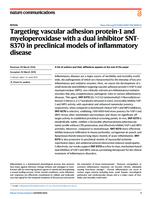 Targeting vascular adhesion protein-1 and myeloperoxidase with a dual inhibitor SNT-8370 in preclinical models of inflammatory disease