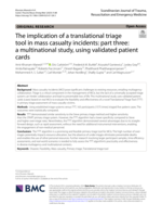 The implication of a translational triage tool in mass casualty incidents: part three: a multinational study, using validated patient cards
