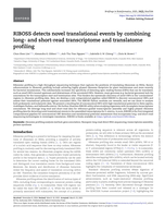 RIBOSS detects novel translational events by combining long- and short-read transcriptome and translatome profiling