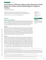 Associations of Blood Cardiovascular Biomarkers With Brain Free Water and Its Relationship to Cognitive Decline: A Diffusion-MRI Study