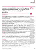 National, regional, and global trends in insufficient physical activity among adults from 2000 to 2022: a pooled analysis of 507 population-based surveys with 5·7 million participants