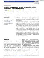 Incidence, prevalence and mortality of rheumatoid arthritis in Canterbury, Aotearoa New Zealand