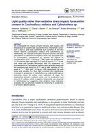 Light quality rather than oxidative stress impacts fucoxanthin content in Coscinodiscus radiatus and Cylindrotheca sp