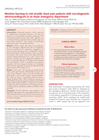 Machine learning to risk stratify chest pain patients with non-diagnostic electrocardiogram in an Asian emergency department