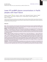 Lower NT-proBNP plasma concentrations in Pacific peoples with heart failure