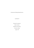 Personality and Wellbeing-Related Decisions