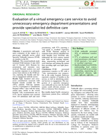 Evaluation of a virtual emergency care service to avoid unnecessary emergency department presentations and provide specialist-led definitive care