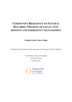 Community Resilience to Natural Hazards: The Role of Local Civil Defence and Emergency Management