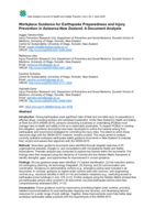 Workplace Guidance for Earthquake Preparedness and Injury Prevention in Aotearoa-New Zealand: A Document Analysis