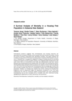 A Survival Analysis of Mortality in a Housing First Population in Aotearoa New Zealand