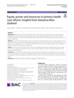 Equity, power and resources in primary health care reform: insights from Aotearoa New Zealand