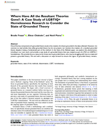 Where Have All the Resultant Theories Gone?: A Case Study of LGBTIQ+ Homelessness Research to Consider the State of Grounded Theory