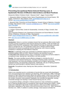 Preventing Occupational Noise-Induced Hearing Loss: A Systematic Review of Effective Interventions and Best Practices