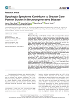 Dysphagia Symptoms Contribute to Greater Care Partner Burden in Neurodegenerative Disease