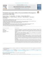 Development and content validity of the musculoskeletal self-management questionnaire (MSK-SMQ)