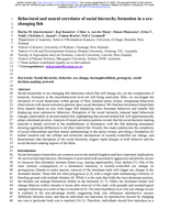 Behavioral and neural correlates of social hierarchy formation in a sex-changing fish