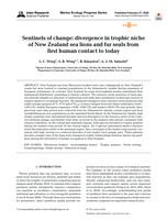 Sentinels of change: divergence in trophic niche of New Zealand sea lions and fur seals from first human contact to today