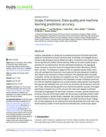 Scope 3 emissions: Data quality and machine learning prediction accuracy