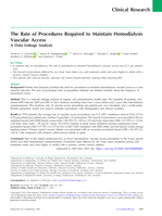The Rate of Procedures Required to Maintain Hemodialysis Vascular Access: A Data Linkage Analysis
