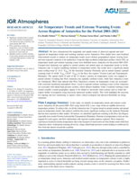 Air Temperature Trends and Extreme Warming Events Across Regions of Antarctica for the Period 2003–2021