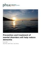 Prevention and treatment of mental disorders will help reduce dementia
