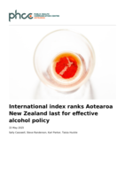 International index ranks Aotearoa New Zealand last for effective alcohol policy