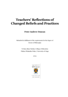 Teachers' reflections of changed beliefs and practices