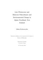 Late Pleistocene and Holocene paleoclimate and environmental change in alpine Fiordland, New Zealand