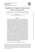 Regulation of cognitive enhancement devices: commentary