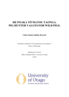 He poaka tō matou taonga. Pig hunter values for wild pigs
