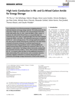 High Ionic Conduction in Rb‐ and Cs‐Mixed Cation Amide for Energy Storage