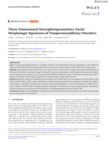 Three-Dimensional Stereophotogrammetry Facial Morphologic Signatures of Temporomandibular Disorders