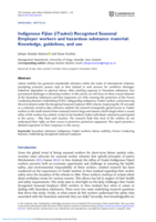 Indigenous Fijian (iTaukei) Recognised Seasonal Employer workers and hazardous substance material: Knowledge, guidelines, and use