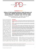 Influence of tooth preparation design on margin discrepancy and internal gap in digitally fabricated fixed complete coverage zirconia prostheses: A systematic review of in vitro studies