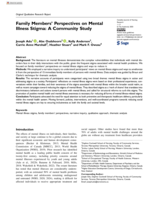 Family Members' Perspectives on Mental Illness Stigma: A Community Study