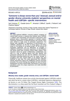'Someone is always worse than you': bisexual, asexual and/or gender diverse university students' perspectives on mental health and LGBTQIA+ specific interventions