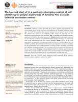 The long and short of it: a qualitative descriptive analysis of self-identifying fat people’s experiences of Aotearoa New Zealand’s COVID-19 vaccination centres