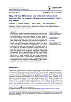 Body and mandible size as key factors in male contest outcomes, but no evidence of assessment models in Helm’s stag beetles