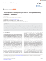 Journalism in the Digital Age: Falls in Newspaper Quality and Policy Responses