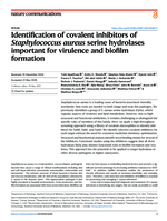 Identification of covalent inhibitors of Staphylococcus aureus serine hydrolases important for virulence and biofilm formation