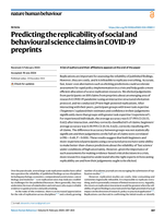 Predicting the replicability of social and behavioural science claims in COVID-19 preprints