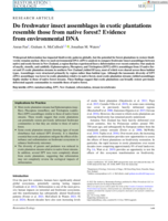 Do freshwater insect assemblages in exotic plantations resemble those from native forest? Evidence from environmental DNA