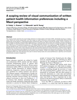 A scoping review of visual communication of written patient health information preferences including a Māori perspective
