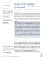 The clinical efficacy of psychological interventions for bipolar depression: a systematic review and individual patient data (IPD) meta-analysis