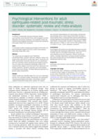 Psychological interventions for adult earthquake-related post-traumatic stress disorder: systematic review and meta-analysis
