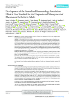 Development of the Australian Rheumatology Association Clinical Care Standard for the diagnosis and management of rheumatoid arthritis in adults