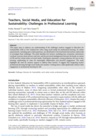 Teachers, Social Media, and Education for Sustainability: Challenges in Professional Learning